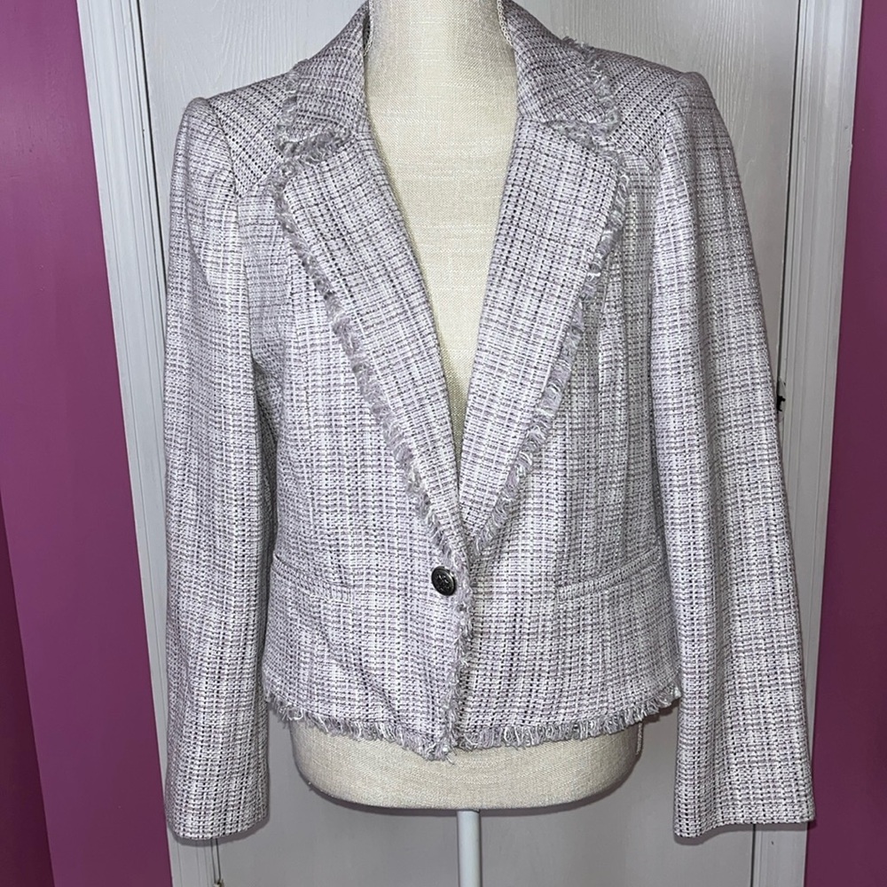 White House Black Market Violet Tweed Blazer